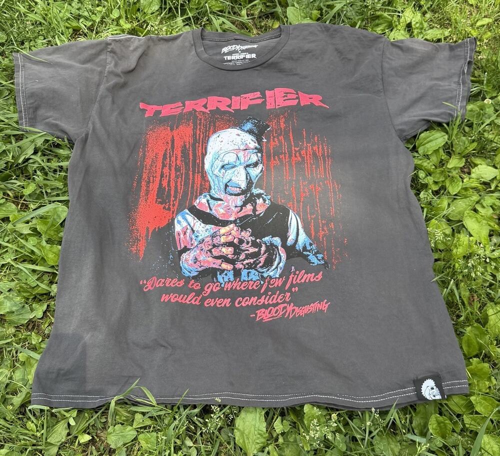 Terrifier Art The Clown Blood Disgusting Horror Movie Tee Large Goth Grunge Punk